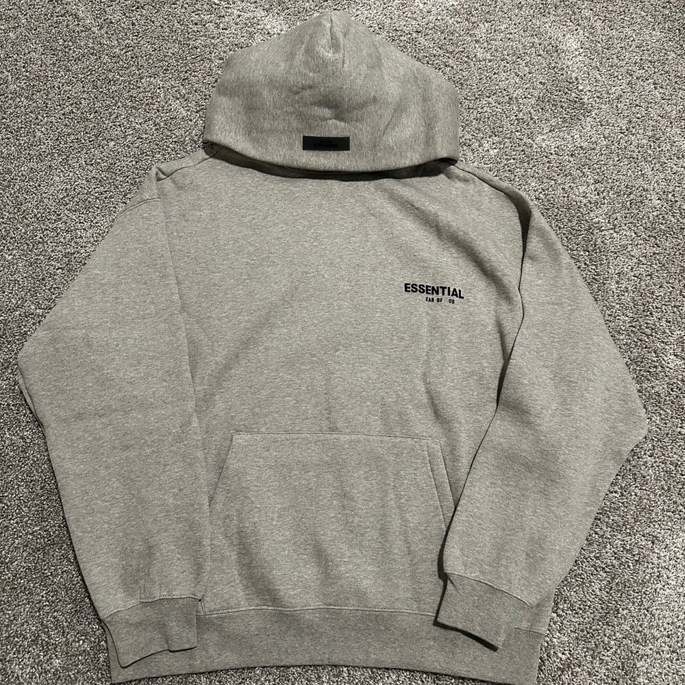 Essentials Dark grey Hoodie-Size(XL),Relaxed Fit